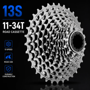 GOLDIX | GOLDIX R9100 13-Speed Road Bike Cassette 11-34T Ultra-Light 210g CNC One-Piece Steel Flywheel HG Freehub for Road Gravel