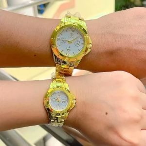 Jam Tangan Pria Wanita Sport Rantai Stainless Steel Korea Fashion Grosir Terbaru 2024