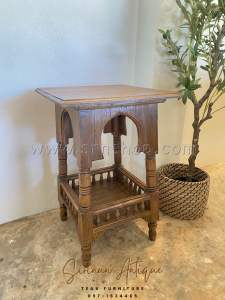 Sirinun : โต๊ะข้างเตียง โต๊ะเคียง ไม้สัก โต๊ะวางแจกัน