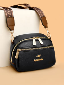 กระเป๋าสะพายข้างหนังวัวแบบสะพายข้างทรงกลมสำหรับผู้หญิง กระเป๋าสะพายข้างหนังนิ่ม สายสะพายไหล่กว้าง กระเป๋าแฟชั่นสไตล์ฝรั่งเศส