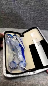 [SET GUNTING SILVER] Gunting Rambut Salon Profesional Stainless Steel 8 in 1 / Set Gunting Rambut Salon Profesional Stainless Steel with Leather Bag / Gunting Thinning / Sasak & Gunting Flat Stainless Steel / Alat Potong Rambut 1 Set