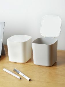 BANGJIAYI | Flip Top Lid Desktop Trash Can Simple Style