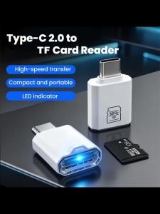 other | Type-C 2.0 Mini TF Card Reader Micro SD Memory Card Reader High-speed Transmission Mobile Phone Adapter Suitable For PC Laptops