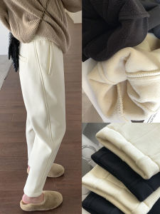 Fleece-lined Thickened Casual Sweatpants Female Winter Cotton Pants Loose Slimming Harem Pants Soft Heattech Baggy Pants Skinny Pants