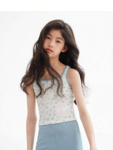 LOVESASAKIDS | Girl Spring Summer Floral U-neck Short Sports Vest French Style
