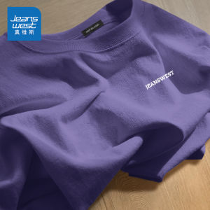 Jeanswest Pure Cotton Youthful Trendy Mens Short Sleeve T-Shirt Summer Skin-friendly American Style Top for Teens And Young Adults