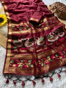 Premium Muga Cotton Sarees