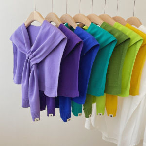 Spring & Fall Female Online Influencer Cross Knitting Shoulder Neck Shawl Outer Wear Classy Wool Scarf Air-Conditioned Room Fake Collar