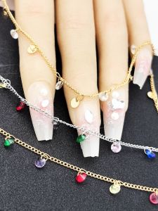 สร้อยคอโซ่ Zirconia ชุบทองแดงบริสุทธิ์ DIY อุปกรณ์ทำเครื่องประดับ สร้อยข้อมือ ต่างหู โซ่ผม เครื่องประดับแฟชั่น โซ่ทาเลี่ยม