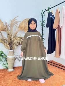 Gamis anak perempuan/gamis anak trendy /gamis bahan RAYON TWILL premium/ baju renda untuk usia 4 sampai 12 tahun