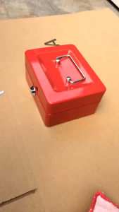 KILAU Cash Box Cash Drawer 12/15/20cm Money locker Portable Steel Small Lockable Cash Coin Money Security Safe Household Locker Coin Jewelry Security Safety Box Safebox