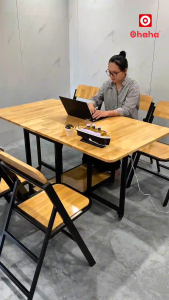 [Freeship HCM] Bộ bàn ăn thông minh xếp gọn đa năng có ghế và bánh xe Ohaha - BA013