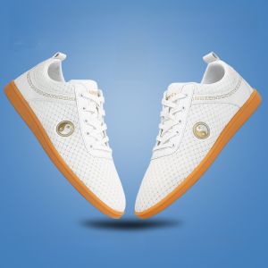 Breathable Genuine Leather Tai Chi Shoes Martial Arts Sport Shoes for Men And Women Dunvike D8899 Fitness Yoga Fans Supplies