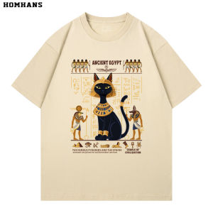 HOM HANS | Pharaoh Cat Graphic T-Shirt Cotton