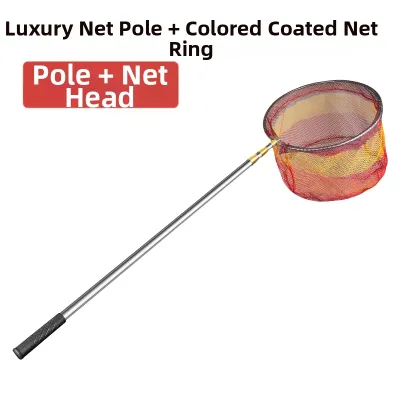 Stainless Steel Folding Fishing Net Retriever Net Pole Extendable Full Set Fish Detective Outdoor Camping Travel Gear
