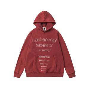 Mens Spring New Vintage Letter Print Hoodie Loose Fit Overhead Jacket Casual Cotton Polyester Blend Youth Trend Street Style