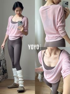 sui xin yu qie | New Spring Summer Yoga Clothing Top Pilates Set Long Sleeve