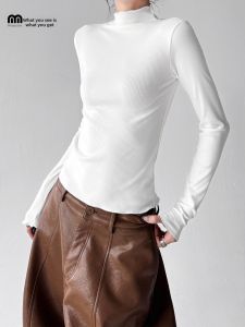 MUYUZI | Winter Autumn High Collar Slim Fit Women Knit Top