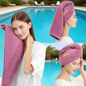 1pc Quickly Dry Hair Hat Super Absorbent Soft Bathroom Women Head Towels Girls Cute Hair Towel Hair Dry Wrap Bonnets