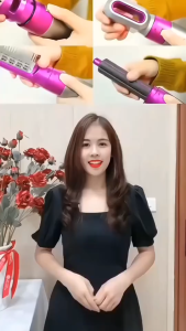 Máy sấy tóc 5 in 1 kiêm máy uốn tóc duỗi tóc dập xù phồng chân tóc Làm xoăn tự động đa năng mini có 3 mức nhiệt không hư hại tóc