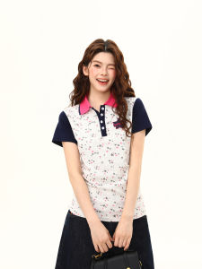 WILDAZI | Retro Star Print Contrast Color Raglan Sleeve Short Sleeve T-Shirt