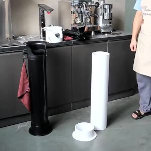 JJUU Commercial Knock Box Large Capacity Barista Standing Coffee Knock Box Includes Barista Cloth And Trash Bag For Coffee Shop Using ความจุสูงของกาแฟ ถังขยะสูง กล่องขยะ สินค้า ถังขยะพลาสติก กล่องผ้าม่าน กากน้ำชา