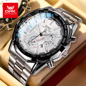 นาฬิกาแบรนด์ของแท้ OPK 100% สำหรับผู้ชายกันน้ำได้2024ธุรกิจคุณภาพสูงหรูเรืองแสงทรงกลมกันน้ำ