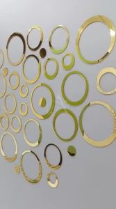 Modern Acrylic Circle Rings Mirror stickers Wall Decor Geometric Wall Art for Living Room & Bedroom