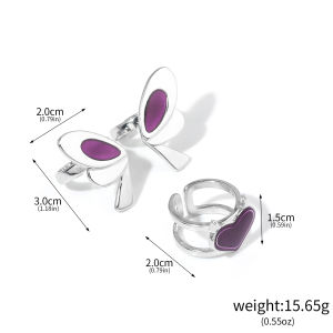 Game VALORANT Ring Game Characters Clove Alloy Opening Adjustable Butterfly Heart Rings For Cosplay Props Women Jewelry Charm