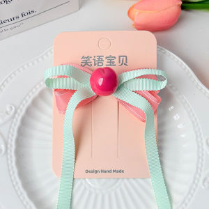 Adorable Sweet 3D Peach Hair Accessories for Girls Children Hair Clips Elastic Bands for Braiding Side Ponytail Headwear