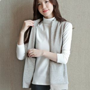 Loose Womens Vest Spring Autumn Fashionable Outerwear Short Thin Style Versatile Large Size Short Zipper Jacket Korean Style