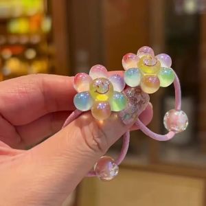 2 Dây Buộc Tóc Co Giãn Cho Bé Gái Dễ Thương Hoa Nhiều Màu Sắc & Thiết Kế Bướm Phụ Kiện Tóc Trẻ Em Mũ Đợi Đầu Đa Năng Cho Bé