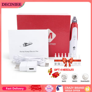 Derma Pen MicroNeed-le Tips Exfoliate Shrink Pores Device Electric Micro Rolling Dr Pen Stamp Therapy Skincare With 6 MicroNeed-le Head
