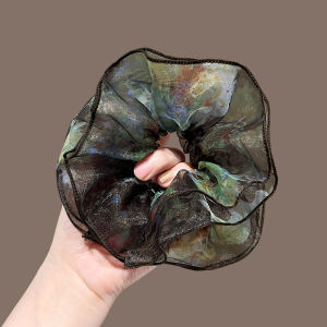 Elegant Double Layer Coffee Colored Floral Hair Band