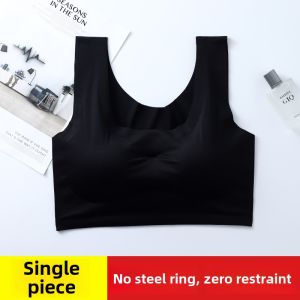 Wireless Vest Style Seamless Sports Bra Thin Running Shockproof Large Size Bra for Teen Girls Summer Comfortable Underwear