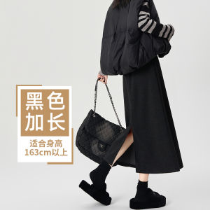 High Waist Woolen Mini Skirt Womens Autumn Winter New Style Sugar Platform Commute Korean Style A-Line Skirt Mid-Length