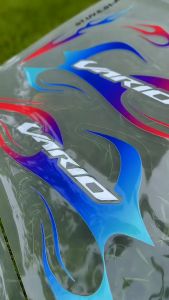 Striping Vario 125 New - Stiker Honda VARIO 150 NEW Transparan Bening Super Glossy Motif Api