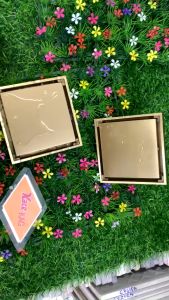 Thoát sàn vàng 24K KAG-TS199 vuông 10x10cm ống D49-60-90 thoát sàn chống hôi phễu thu nước mặt vàng óng ánh thiết kế sang trọng sử dụng tốt
