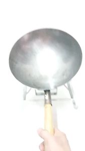 CHẢO THÉP 1 TAY CẦM CÁN GỖ CHIÊN CƠMHỦ TIẾU XÀOMÌ XÀO GIÒN.