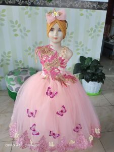 dresss pesta anak mewah elegan ( semata kaki ) + free bando