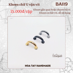 Khoen Chữ U Vặn Vít BA119 – Phụ Kiện Gắn Quai & Charm Túi Ví Tiện Dụng