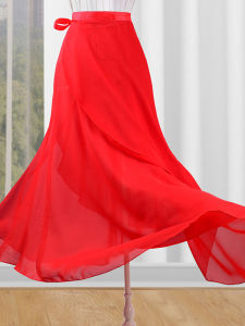 Váy Tập Khiêu Vũ Ba Lê Một Mảnh Cổ Điển Váy Dài Xếp Ly Voan Thắt Lưng Váy Dài Không Đối Xứng Mùa Thu 2022