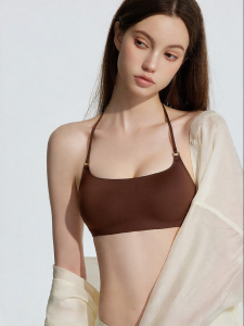 SHE HALO | Slim Strap Backless Bustier Bralette Gather Small Breasts Seamless