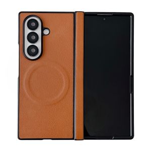 szhaiyu | Leather Magnetic Case For Samsung Galaxy Z Fold 8 7 6 5 4 Ultra 5G With Hinge Protector Tempered Glass Screen Protector Cover
