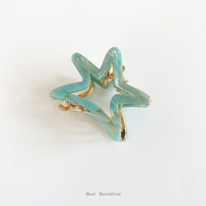 2024 ใหม่ผู้หญิงคลิปผมรูปแบบดาว High-End โลหะ Shark คลิปครึ่งผูกยาวหางม้า Hairpin จาก Japan และ South Korea