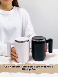 CLT AutoStir | Stainless Steel Magnetic Stirring Mug | Rechargeable | Spill-Proof | For Coffee Milk Meal Shake
