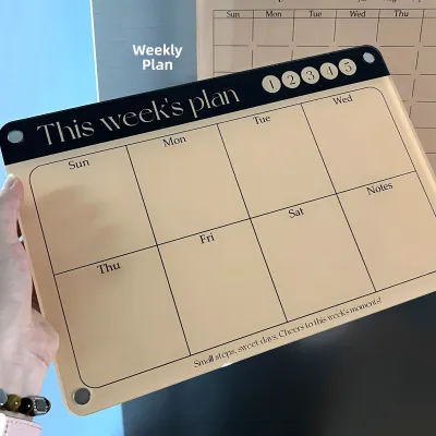 Acrylic Magnetic Monthly Weekly Planner Fridge Magnet Hanging Schedule Board Erasable Memo Bulletin Board Business Supplies