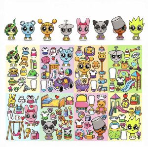 8 Pieces/set Cute Cartoon Puzzle Stickers Waterproof and Reusable DIY Decals Helps Relieve Stress and Learn To Assemble Toys