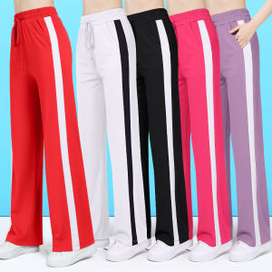 Quần Tập Khiêu Vũ Dài Cho Nữ Quần Khiêu Vũ Khiêu Vũ Vuông Quần Thể Thao Tập Luyện Màu Trắng Ống Đứng Mùa Thu