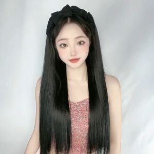 Wig Bando Cantik Wanita Simple Elegan Korean Version Wig Bando Panjang Wanita Hairclip Korea Rambut Palsu wig headband-32